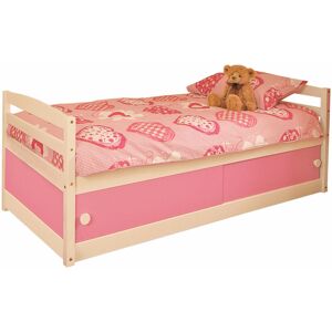 COMFY LIVING 3ft Storage Bed with Pink Doors