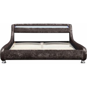 COMFY LIVING 5ft led Crushed Velvet Bed Frame in Truffle