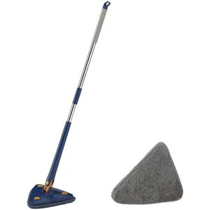 WOOSIEN 360 Rotatable Adjustable Cleaning Mop Wet & Dry Dual Use Triangle Free Hand Wash Mop For Cleaning 2 Cloths Included Blue