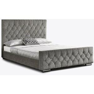 Home Detail - Arya Chenille Silver Fabric King Bed