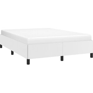 Bed Frame White 135x190 cm Double Faux Leather Vidaxl White