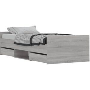 Bed Frame with Headboard and Footboard Grey Sonoma 90x200 cm Vidaxl Grey