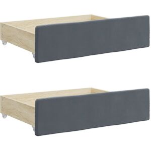 Vidaxl - Bed Storage Drawers 2 pcs Dark Grey Engineered Wood and Velvet Grey