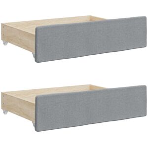 Vidaxl - Bed Storage Drawers 2 pcs Light Grey Engineered Wood and Fabric Grey