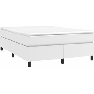 Box Spring Bed Frame White 135x190 cm Double Faux Leather Vidaxl White