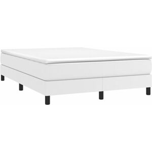 Box Spring Bed Frame White 135x190 cm Double Faux Leather Vidaxl White