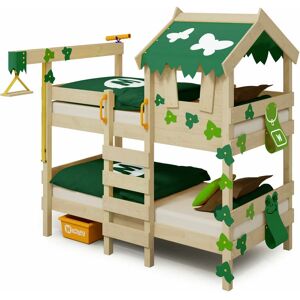 Kid's bed, bunk bed Crazy Ivy - canvas cover loft bed 90 x 200 cm - green/apple green - green/apple green - Wickey