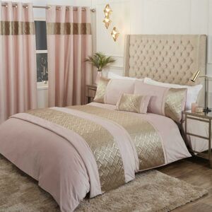 RAPPORT HOME Capri Blush 60x240cm Quilted Runner Bed Throw Over Spread Velvet - Blush