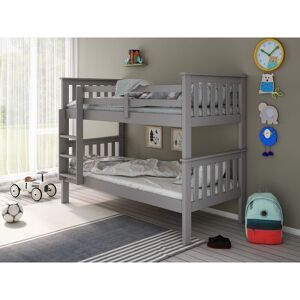 BEDMASTER Carra Bunk Bed Grey With Spring Mattresses