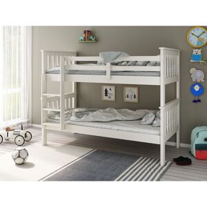 BEDMASTER Carra Bunk Bed White With Orthopaedic Mattresses