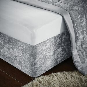 Catherine Lansfield - Crushed Velvet Divan Base Wrap, Silver, King