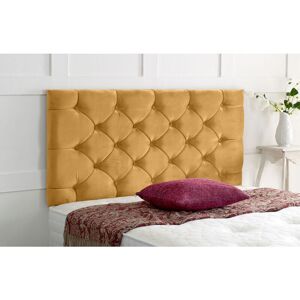 SERENE LIVING Chesterfield Plush Velvet 5ft Kingsize 24' Headboard - Turmeric