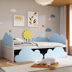 Modernluxe - Children's Bed 3ft with Storage Drawers, Single Bed Cloud Shape Daybed with 2 Drawers, 90 x 190cm