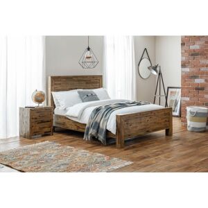 NETFURNITURE Compton Bed Solid Acacia Oak Finish Brown Solid Wood - Brown