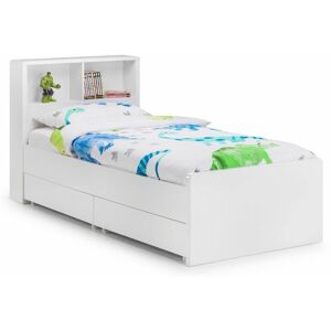 ASHFIELD WHITE BEDS Contemporary Style White High Gloss Bookcase Bed Frame - Single 3ft (90cm)