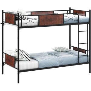 COSTWAY Metal Bunk Bed, 3FT Single over Single Loft Bed Frame with Ladder and Safety Guardrail, Convertible to 2 Beds, Home Bedroom Dormitory Space-Saving