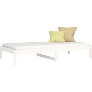 Day Bed White 90x190 cm Single Solid Wood Pine Vidaxl White