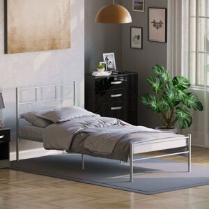 Home Discount - Dorset 3ft Single Metal Bed Frame, Silver, 190 x 90 cm