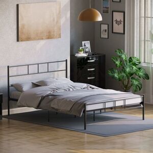 HOME DISCOUNT Dorset 4ft6 Double Metal Bed Frame, Black, 190 x 135 cm