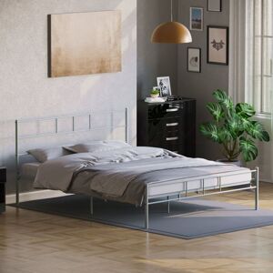 Home Discount - Dorset 5ft King Size Metal Bed Frame, Silver, 200 x 150 cm