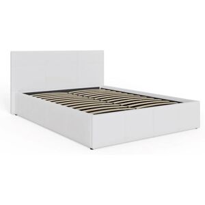 End Lift Ottoman Storage Bed 135cm Double White - GFW