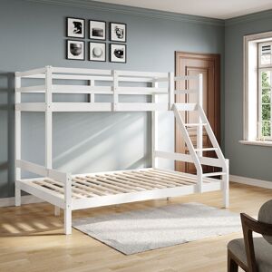 Bunk Bed for Triple Sleeper Wooden Bed Single & Double Children Bed 145 x 200 x 155 cm - Elegant