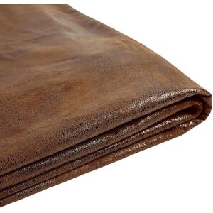 Beliani - eu King Size 5ft3 Bed Frame Additional Cover Faux Leather Fabric Brown Fitou - Brown