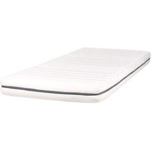 Beliani - eu Single Mattress 3ft Foam Filling Polyester Removable Cover with Zipper White Enchant - White