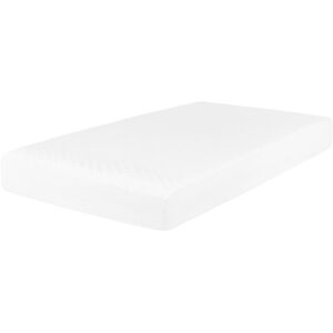 Beliani - eu Single Size Mattress 3ft Foam Semi-Hard Pearl - White