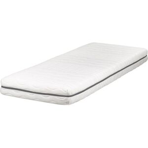 Beliani - eu Small Single Mattress 2ft6 Memory Foam Filling Polyester Removable Cover White Jolly - White