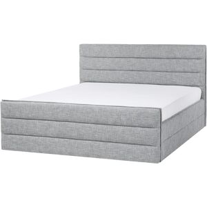 Beliani - Fabric eu Super King Size Bed Frame 6ft Polyester Slatted Light Grey Valbonne - Grey