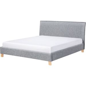 Beliani - Modern Minimalist Linen Fabric eu Super King Size Bed Frame 6ft Grey Sennez - Grey