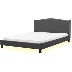 BELIANI Eu Super King Size Bed Frame 6ft Vintage Grey White led Montpellier - Grey