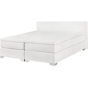 BELIANI Modern Faux Leather eu Double Size Divan Bed 4ft6 White President - White