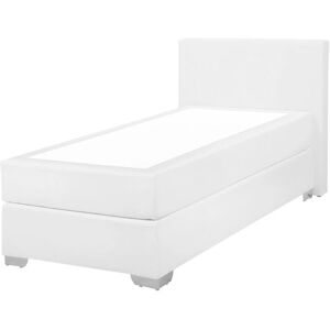 BELIANI Modern Faux Leather eu Single Size Divan Bed 3ft White President - White