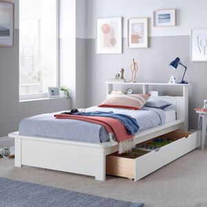 BEDMASTER Faye White Wooden Storage Bed With Drawer