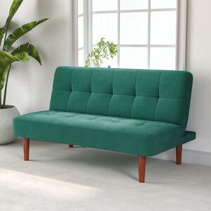 LIVINGANDHOME Fabric Upholstered 2 Seater Baby Sofa Bed, Dark Green