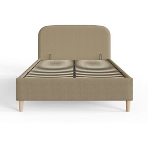 Florence Boucle Ottoman Storage Bed 150cm King Size Natural Mushroom - GFW