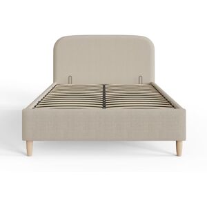 GFW Florence Boucle Ottoman Storage Bed 135cm Double Natural Stone