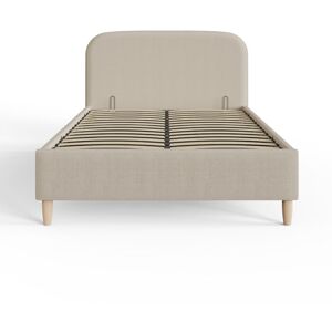Florence Boucle Ottoman Storage Bed 150cm King Size Natural Stone - GFW