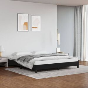 Bed Frame Black 180x200 cm 6FT Super King Faux Leather - Goodvalue