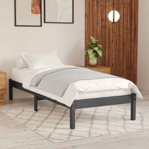 Bed Frame Grey Solid Wood Pine 100x200 cm - Goodvalue