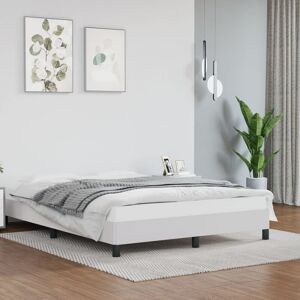 Bed Frame White 135x190 cm 4FT6 Double Faux Leather - Goodvalue