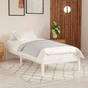 Bed Frame White Solid Wood Pine 90x200 cm - Goodvalue