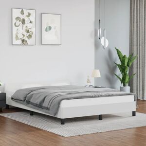 Bed Frame with Headboard White 135x190cm 4FT6 Double Faux Leather - Goodvalue