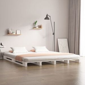 Pallet Bed White 120x190 cm Small Double Wood Pine - Goodvalue