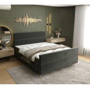 Mmilo Modern - Grey Velvet Double Bed 135190cm