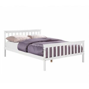 HOME DETAIL Hampton White Wooden King Bed V2