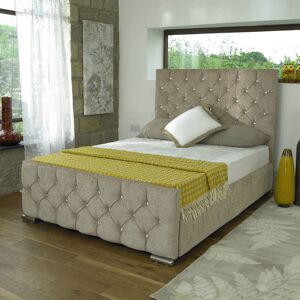 DIVAN BEDS UK Hermes Diamond Fabric Upholstered Bed Frame / 4FT / 1500 Pocket Spring Memory Foam Mattress