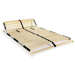 Slatted Bed Base with 28 Slats 7 Zones 140x200 cm fsc - Hommoo